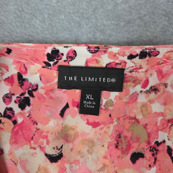 The Limited XL Pink Floral Popover Long Sleeve Blouse - Picture 6 of 10
